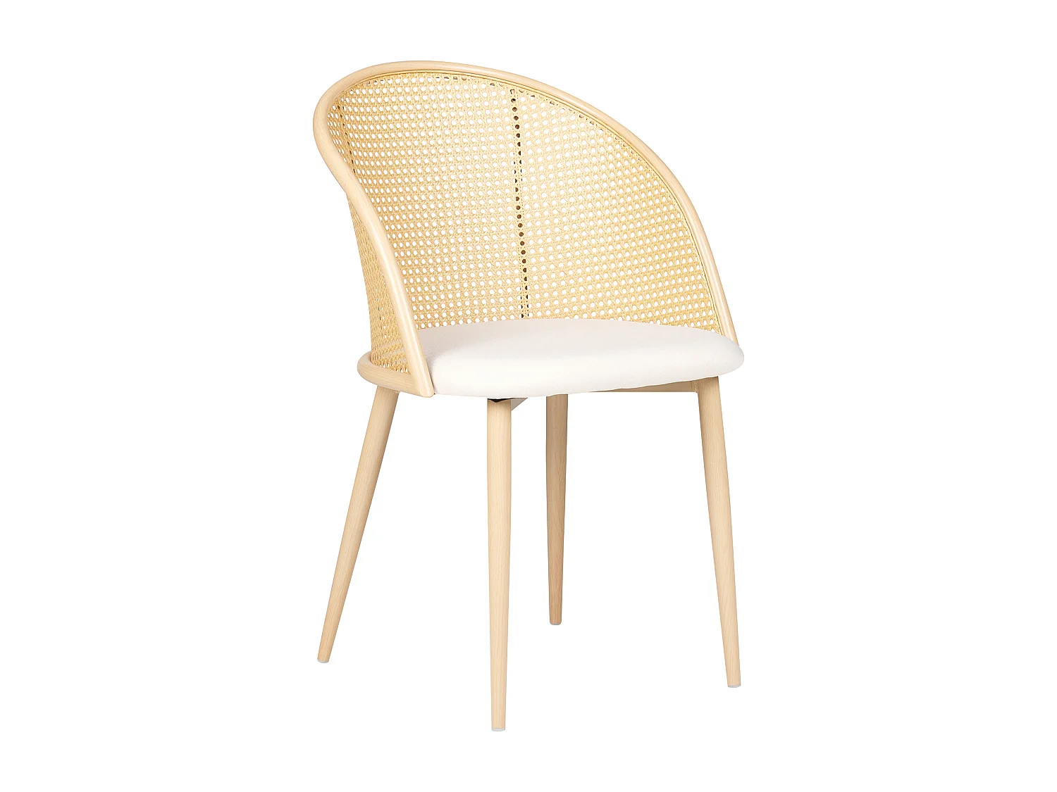 Lot de 2 chaises de salle à manger CORNELL Métal Beige clair
