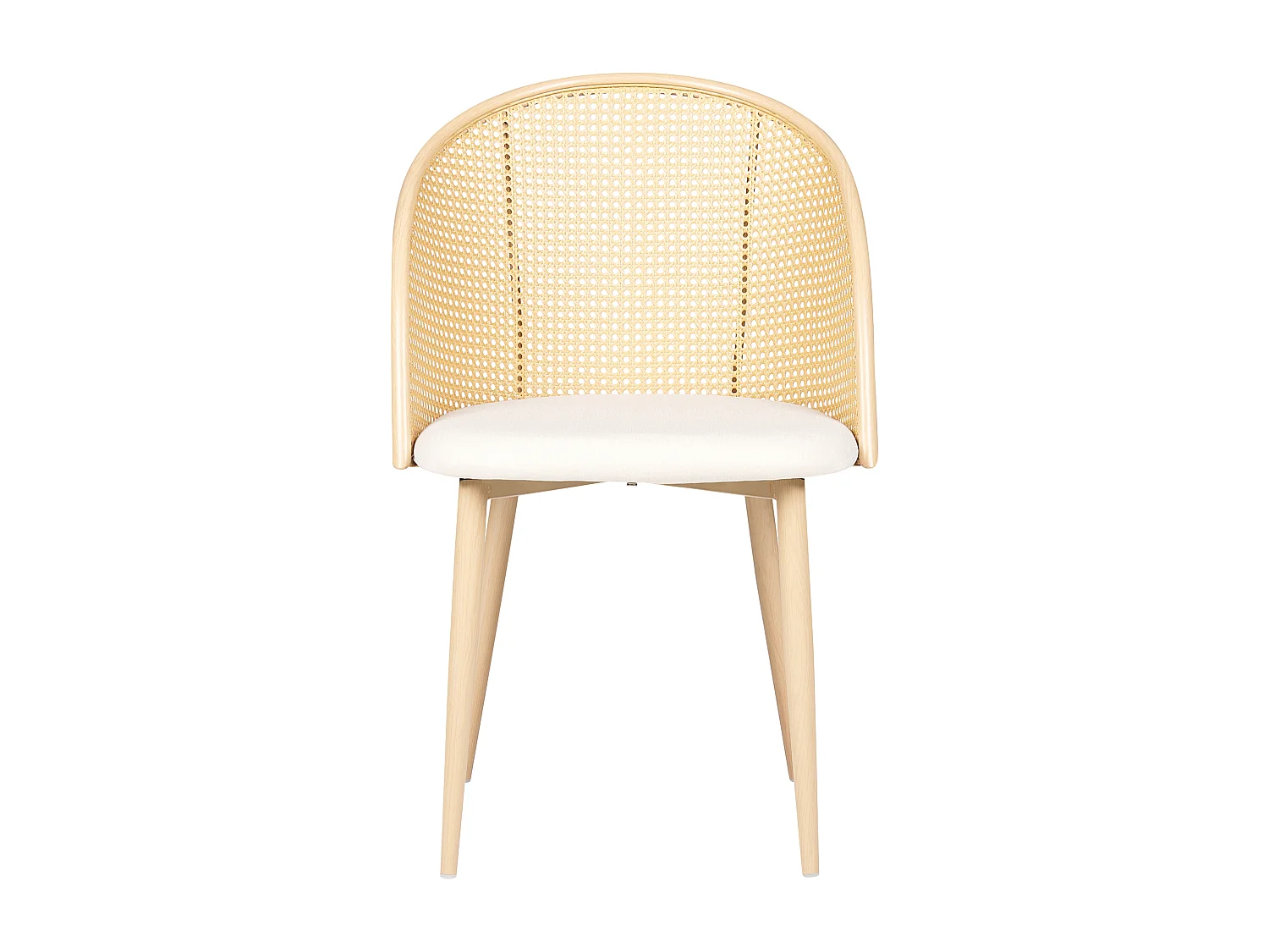 Lot de 2 chaises de salle à manger CORNELL Métal Beige clair