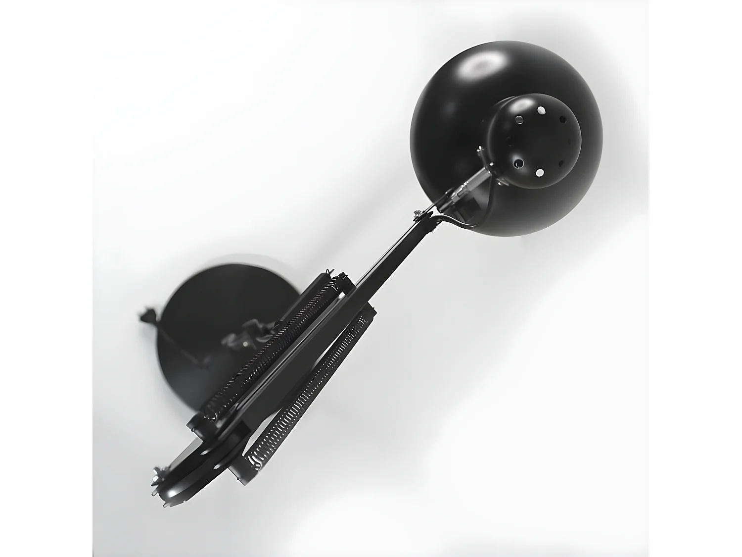 Lámpara de pie articulable Avati estilo retro vintage - Metal 1xE27  - Negro