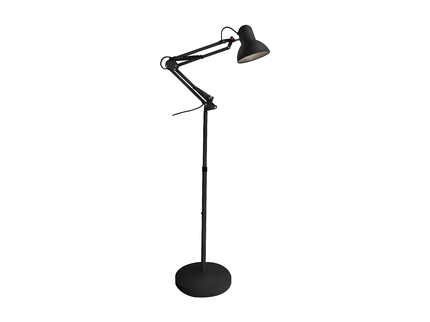 Avati retro vintage stijl scharnierende vloerlamp - Metaal 1xE27 - Zwart