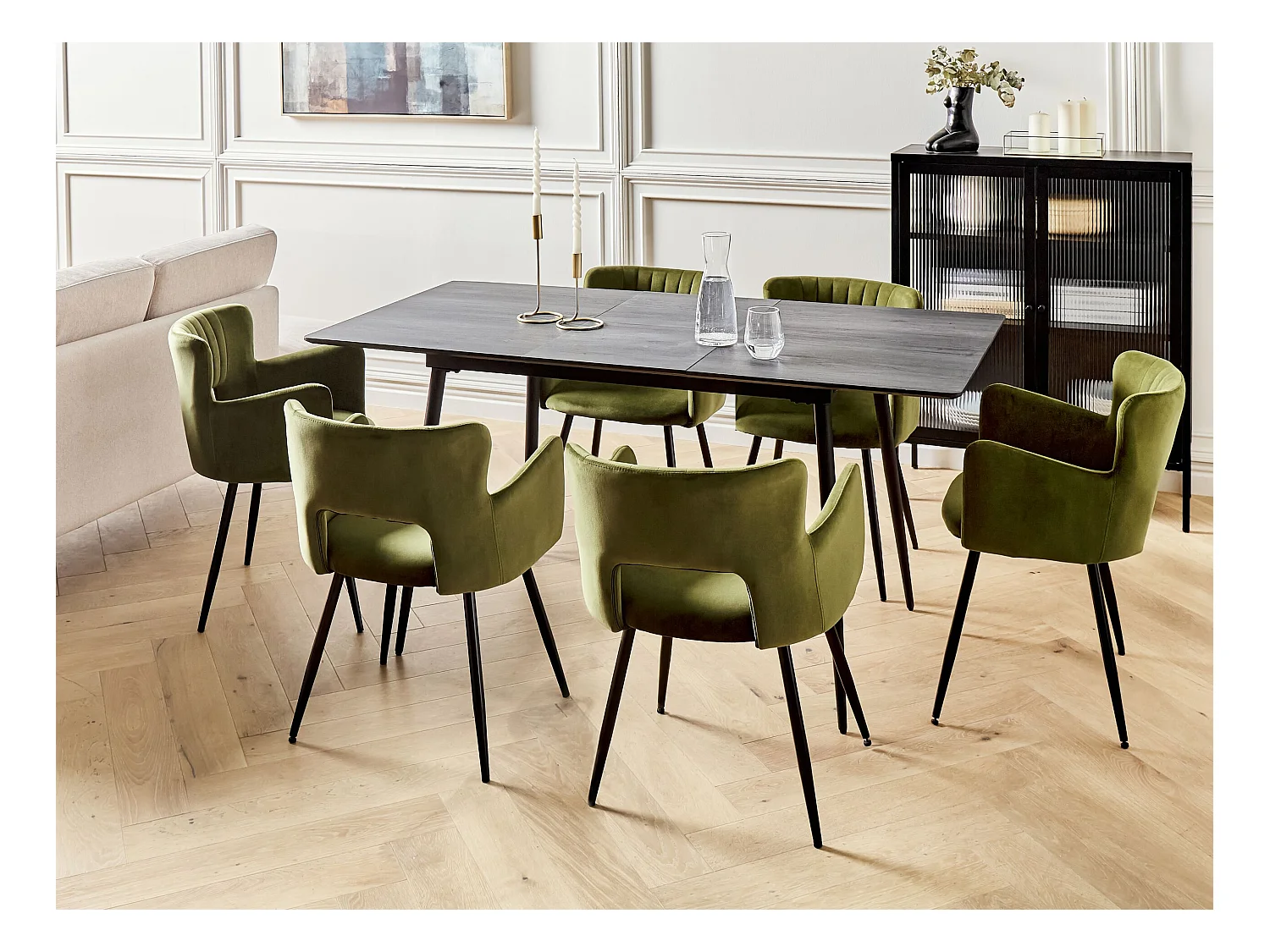 Table de salle à manger extensible GELANDA Gris 120/160 cm 80 cm
