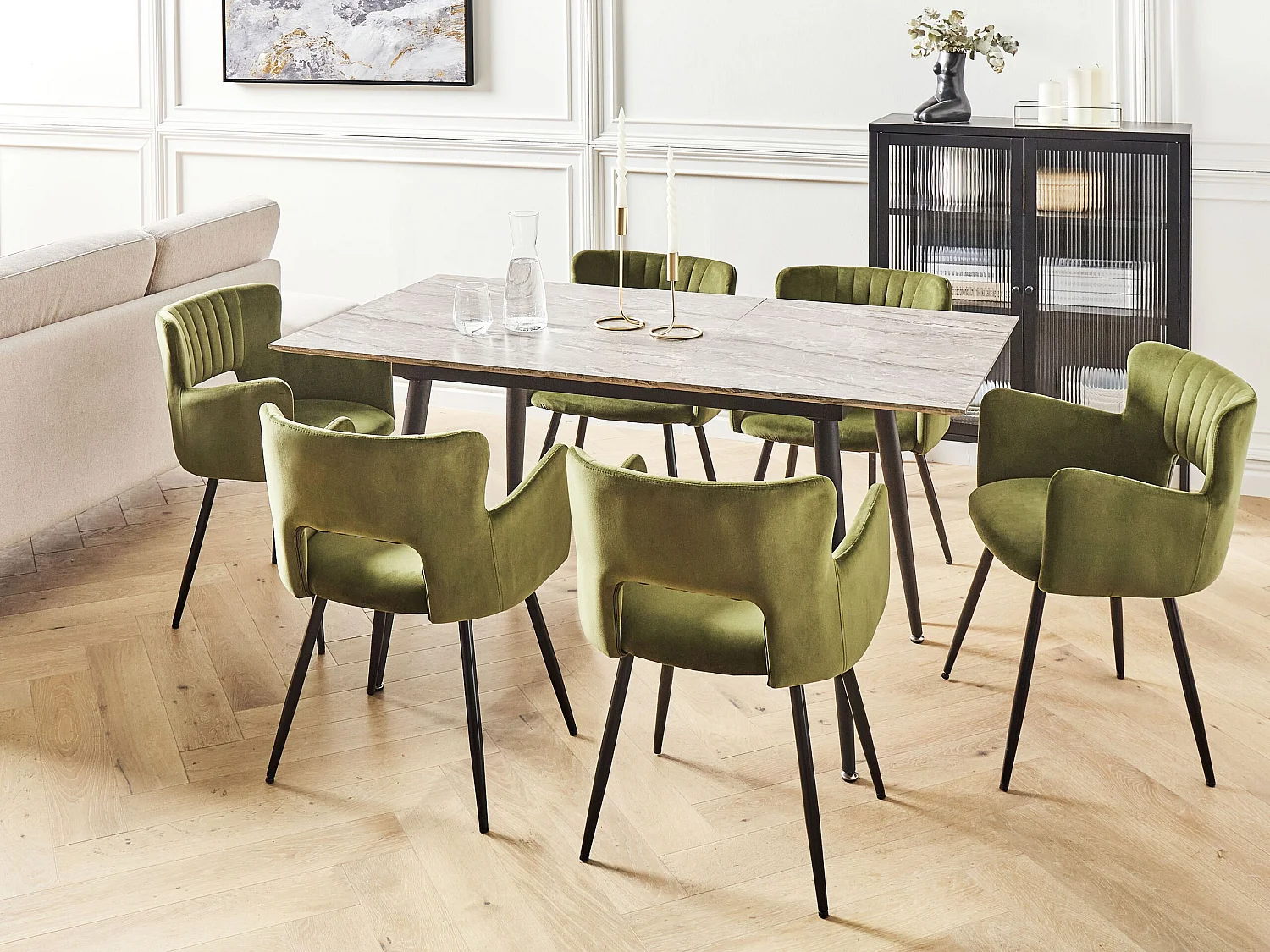 Table de salle à manger extensible EFTALIA Gris 120/150 cm 80 cm