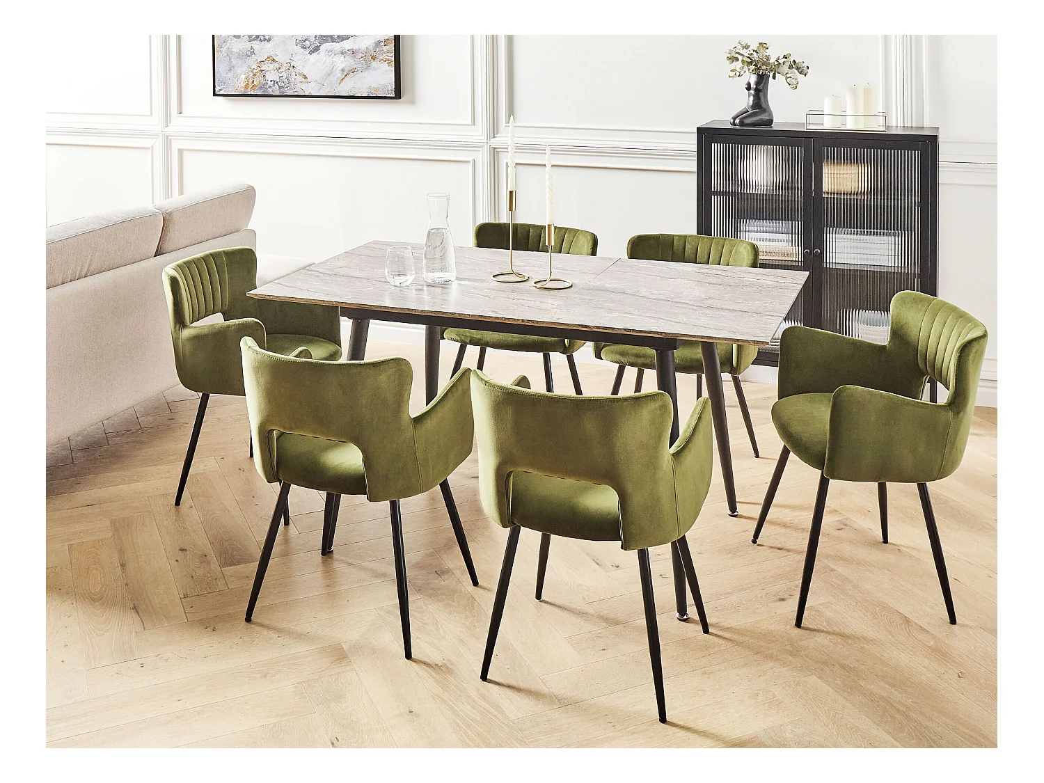 Table de salle à manger extensible EFTALIA Gris 120/150 cm 80 cm