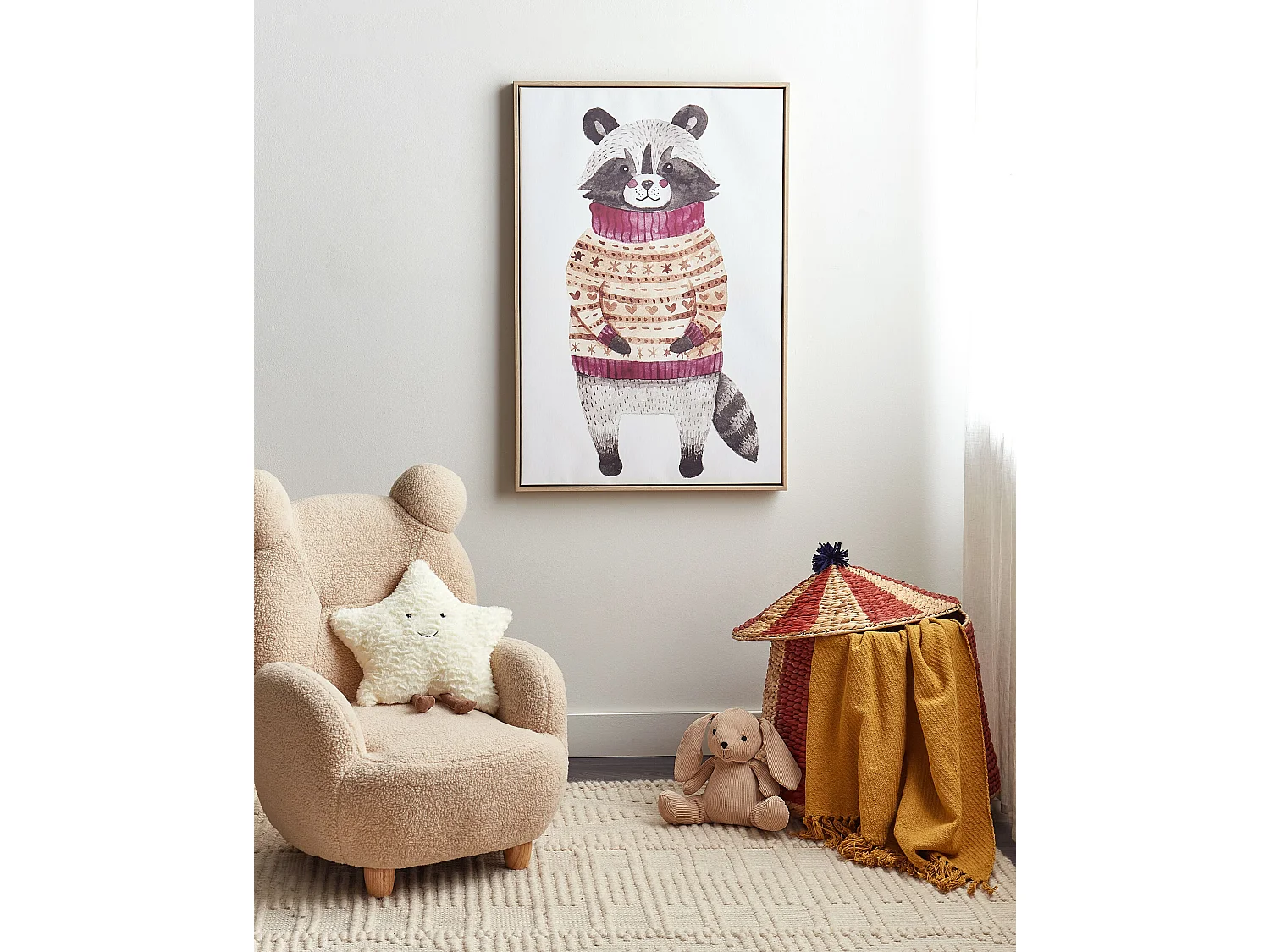 Canvas CAMPLI Tiermotiv 63 x 99 cm Grau