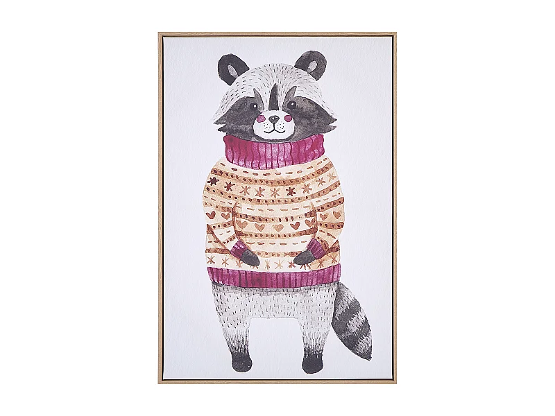 Canvas CAMPLI Tiermotiv 63 x 99 cm Grau