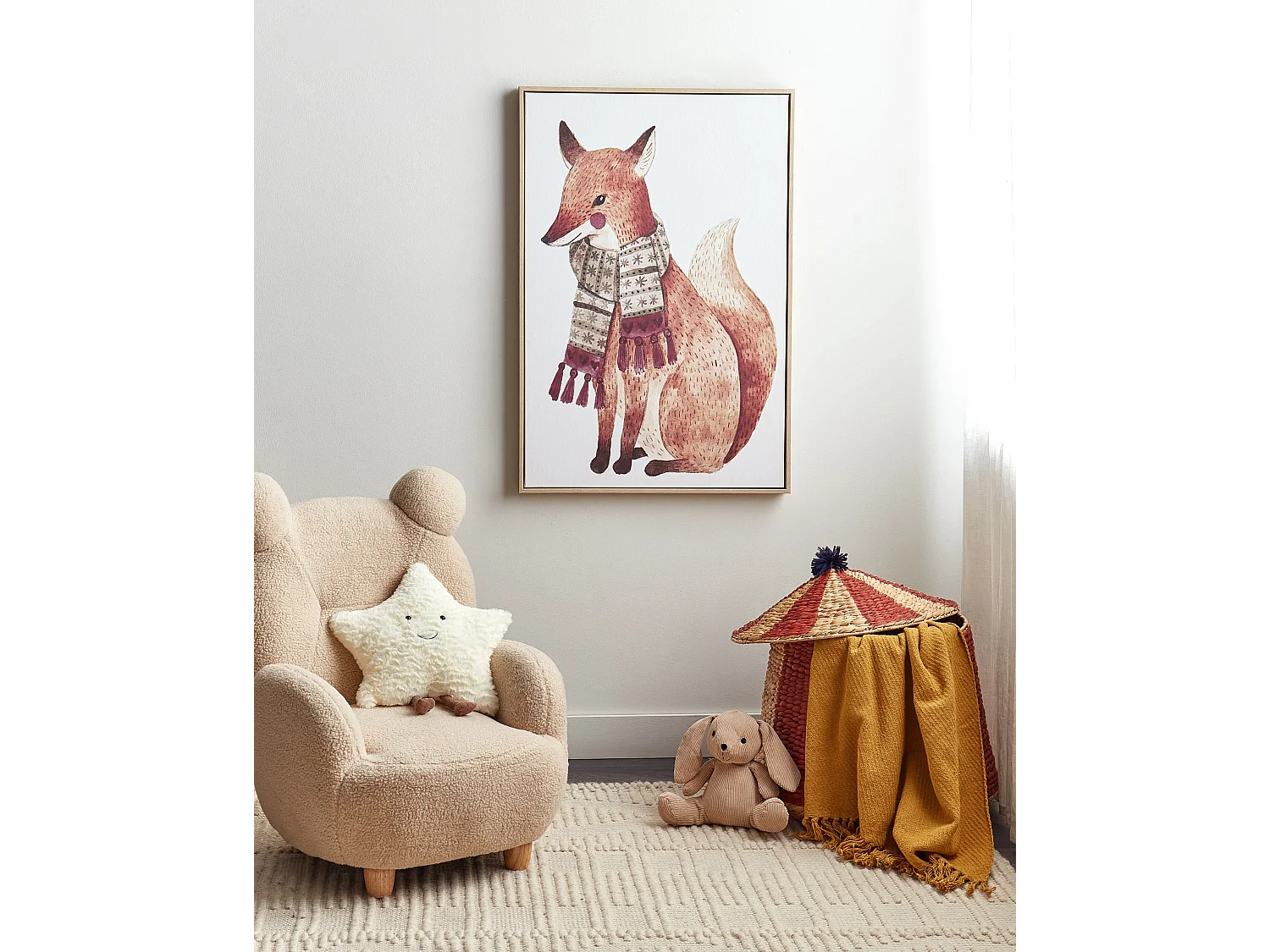 Canvas MUCCIA Dieren motief 63 x 99 cm Bruin