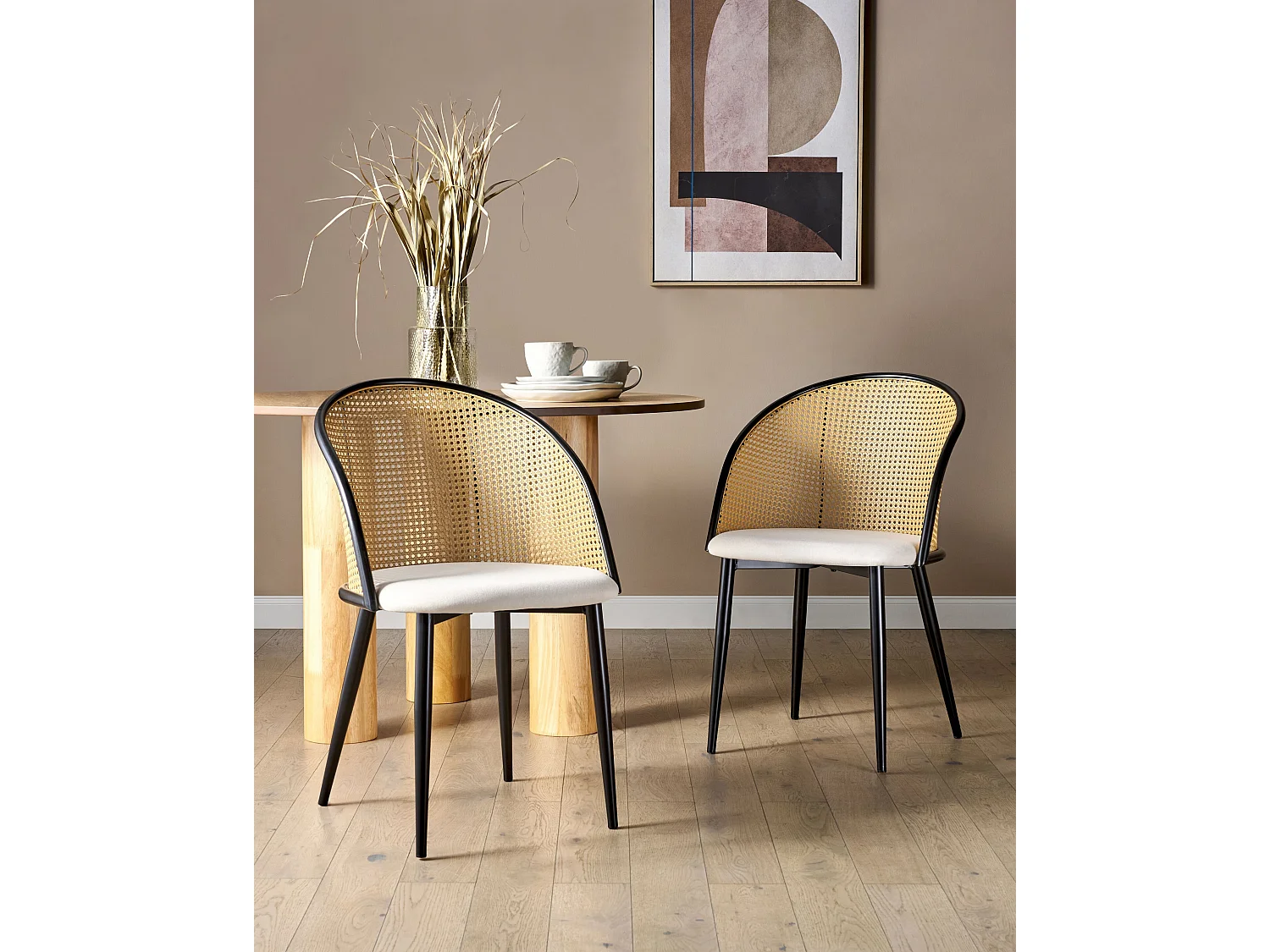 Lot de 2 chaises de salle à manger CORNELL Métal Noir