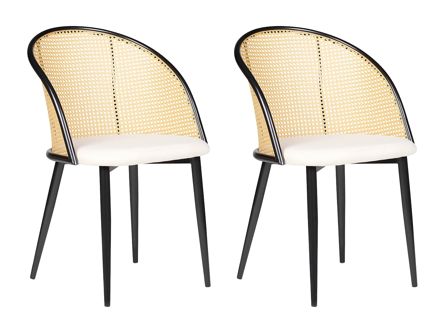 Lot de 2 chaises de salle à manger CORNELL Métal Noir