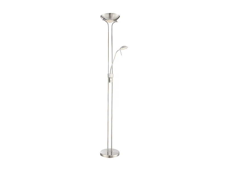 LED-Stehleuchte Olimpia und verstellbares Leselicht 18W+5W H180cm -Nickel