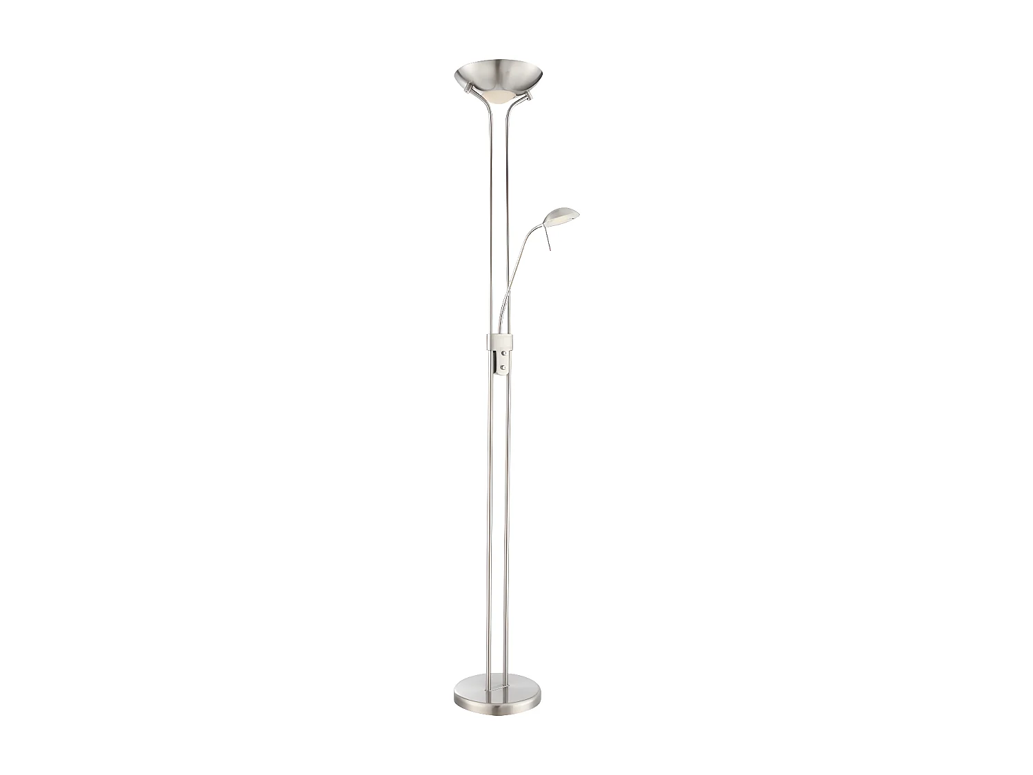 Lampada da terra LED Olimpia e luce da lettura orientabile 18W+5W H180cm -Nickel