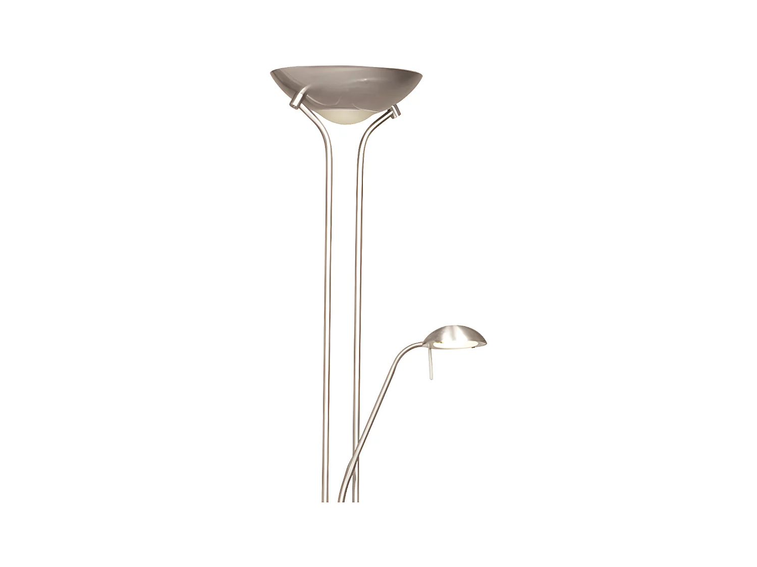 Lampada da terra a LED con mensola Olimpia e braccio lettura orientabile H180cm - Nichel