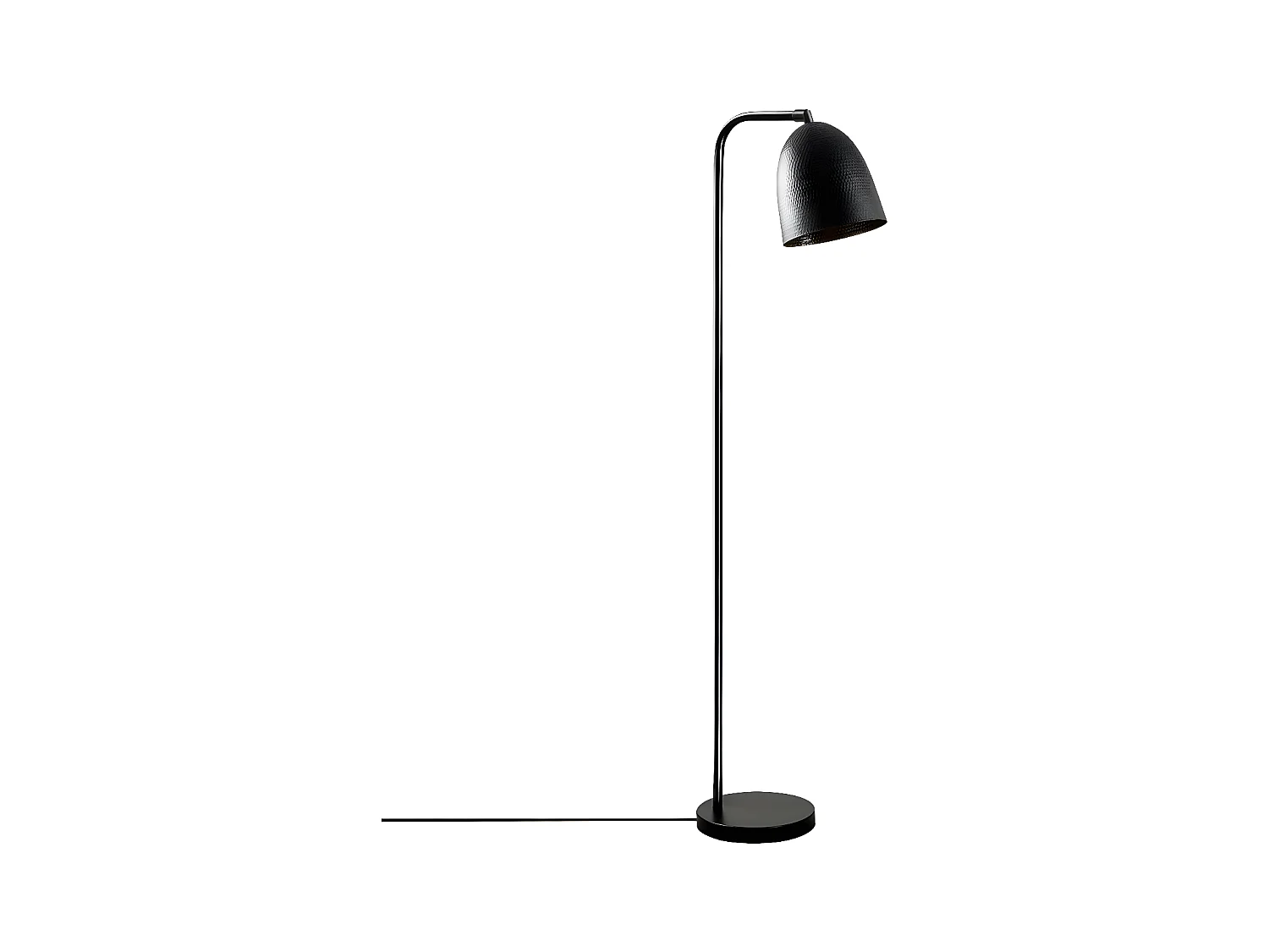 Stehleuchte Asney mit geprägtem Metalllampenschirm H120cm 1xE27 Metall - Schwarz