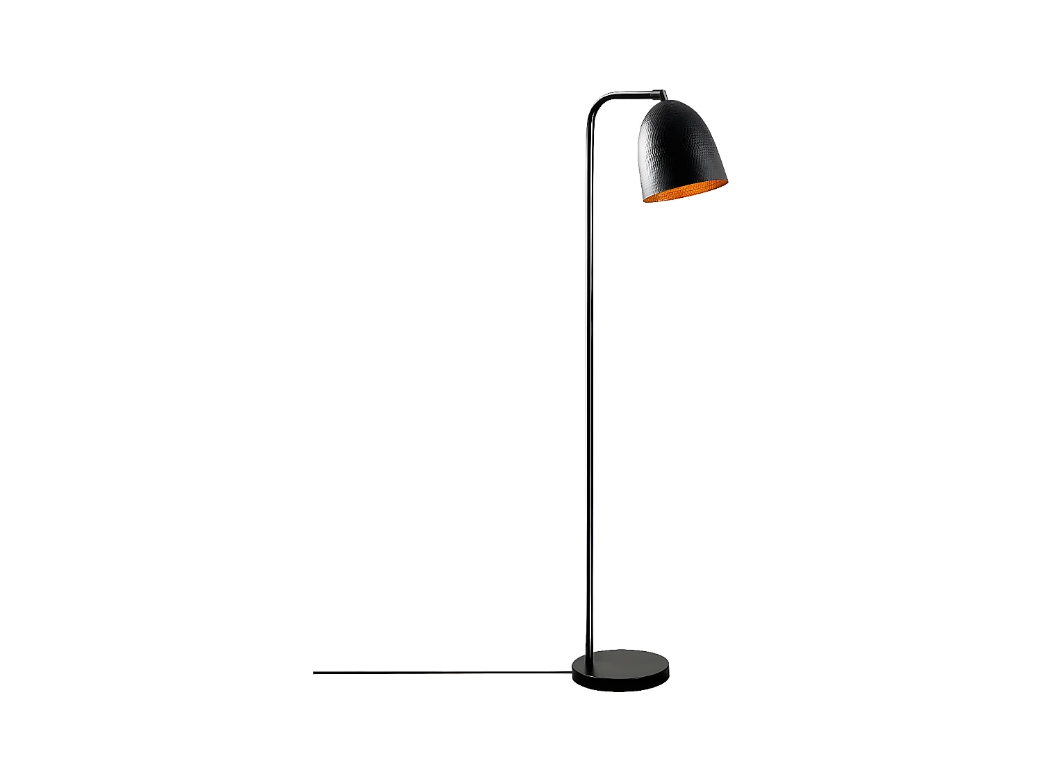 Asney vloerlamp met metalen kap met reliëf H120cm 1xE27 Metaal - Zwart