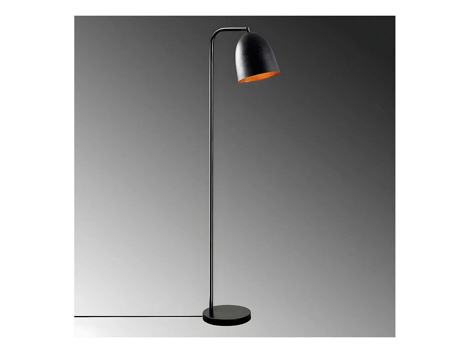 Asney vloerlamp met metalen kap met reliëf H120cm 1xE27 Metaal - Zwart