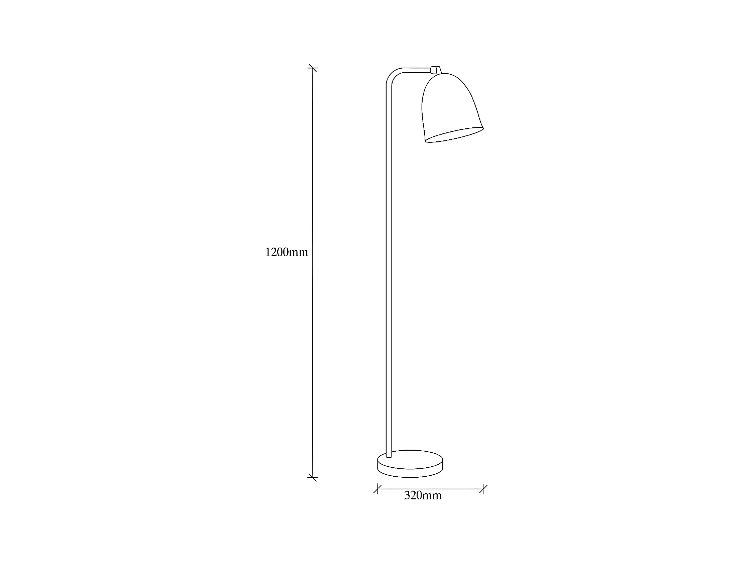 Asney vloerlamp met metalen kap met reliëf H120cm 1xE27 Metaal - Zwart