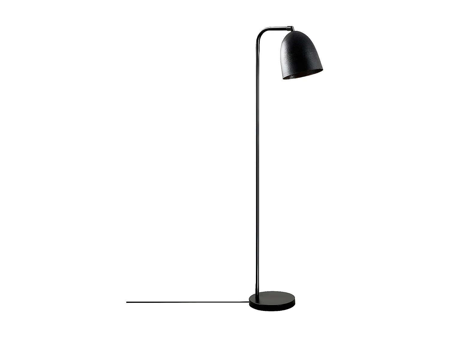 Lampadaire Asney avec abat-jour en métal gaufré H120cm 1xE27 Métal - Noir