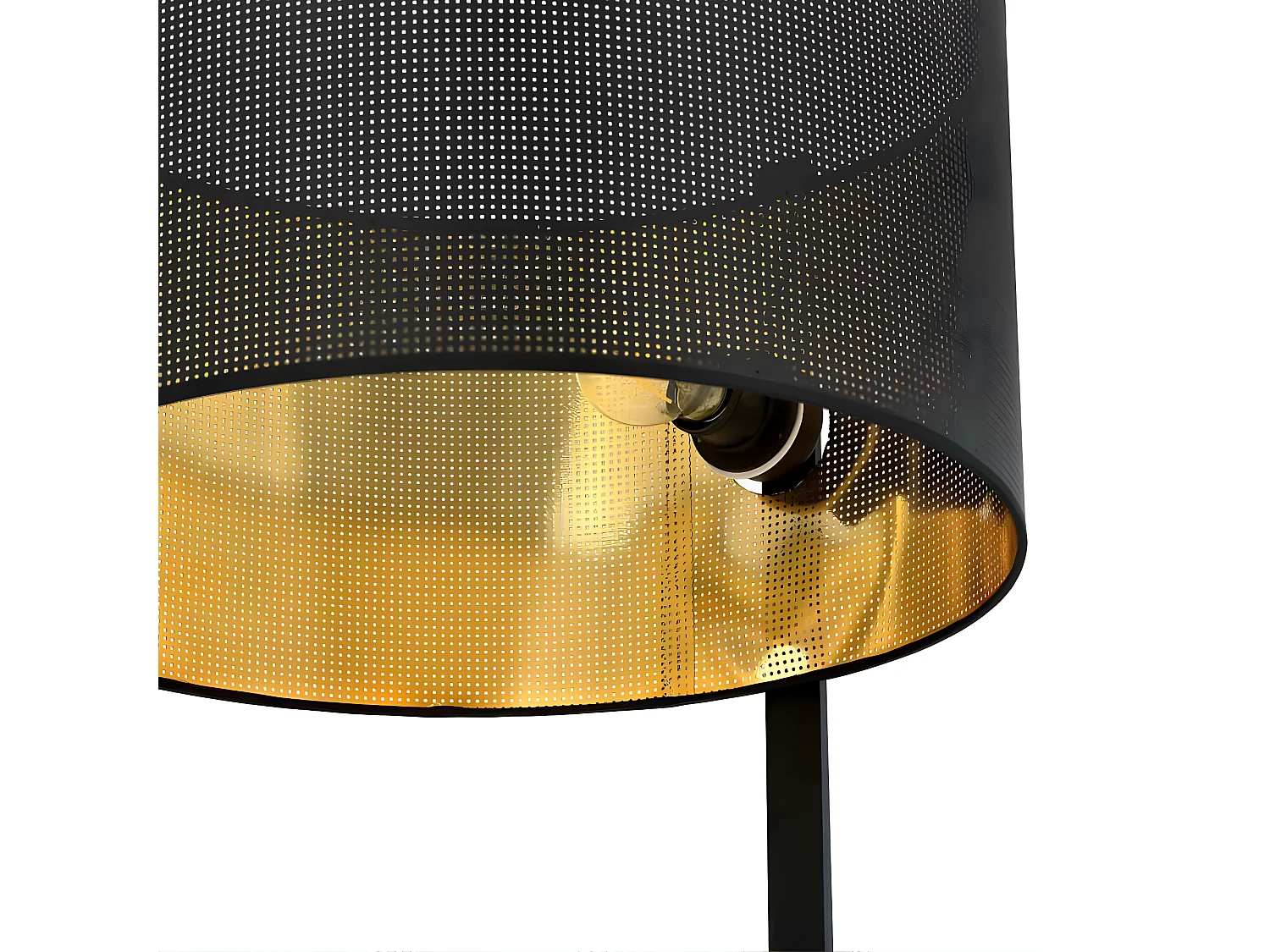 Estela vloerlamp in natuurlijke metalen stijl met stoffen kap H157cm 1xE27 - Zwart