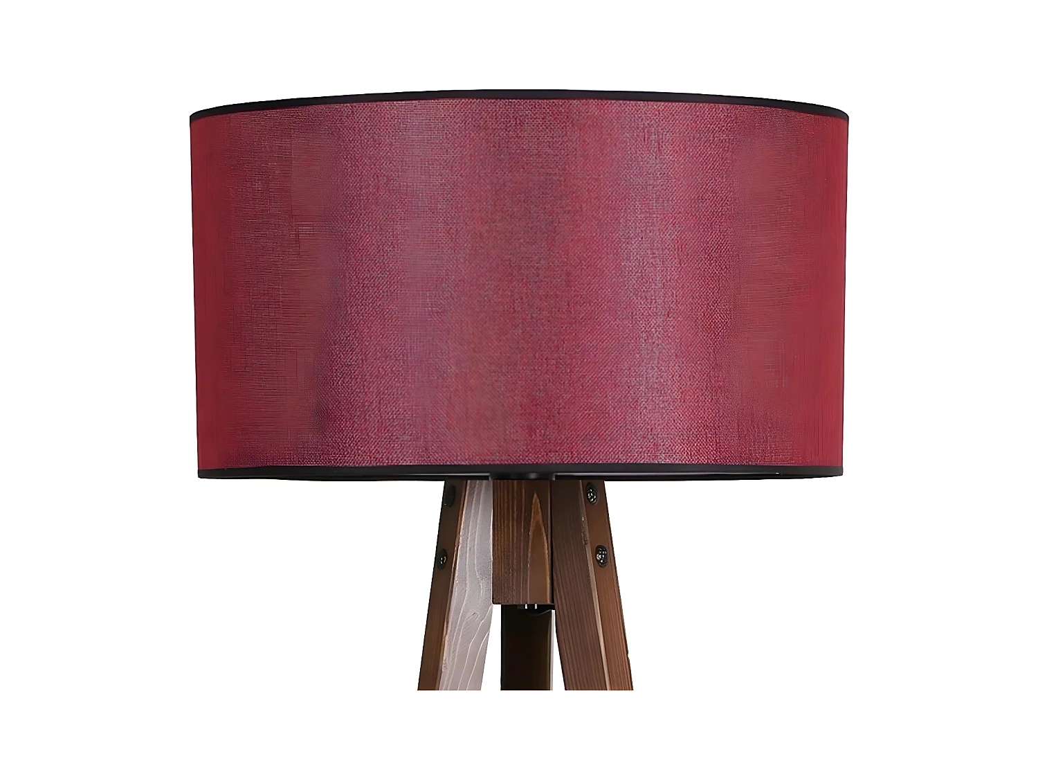 Stehleuchte mit Stativ und Holzregal Grady und Stofflampenschirm H153cm 1xE27 - Rot