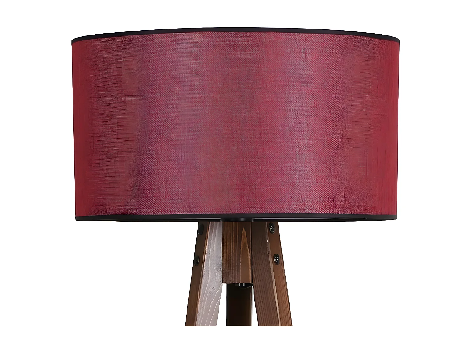 Candeeiro com tripé e prateleira de madeira Grady e abajur em tecido H153cm 1xE27 - Vermelho