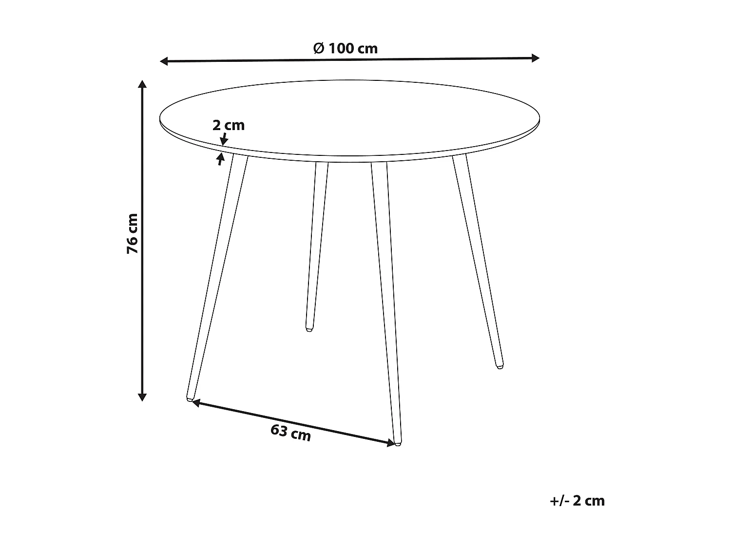 Table de repas BJORKA Marron clair 100 cm 100 cm