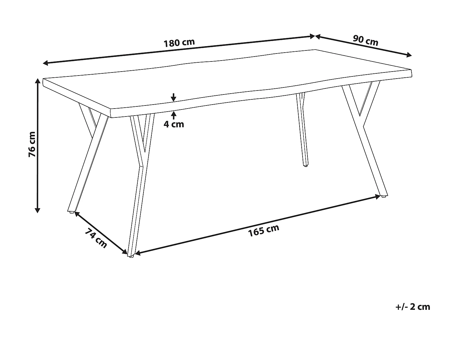 Mesa de comedor ALTON Marrón claro 180 cm 90 cm