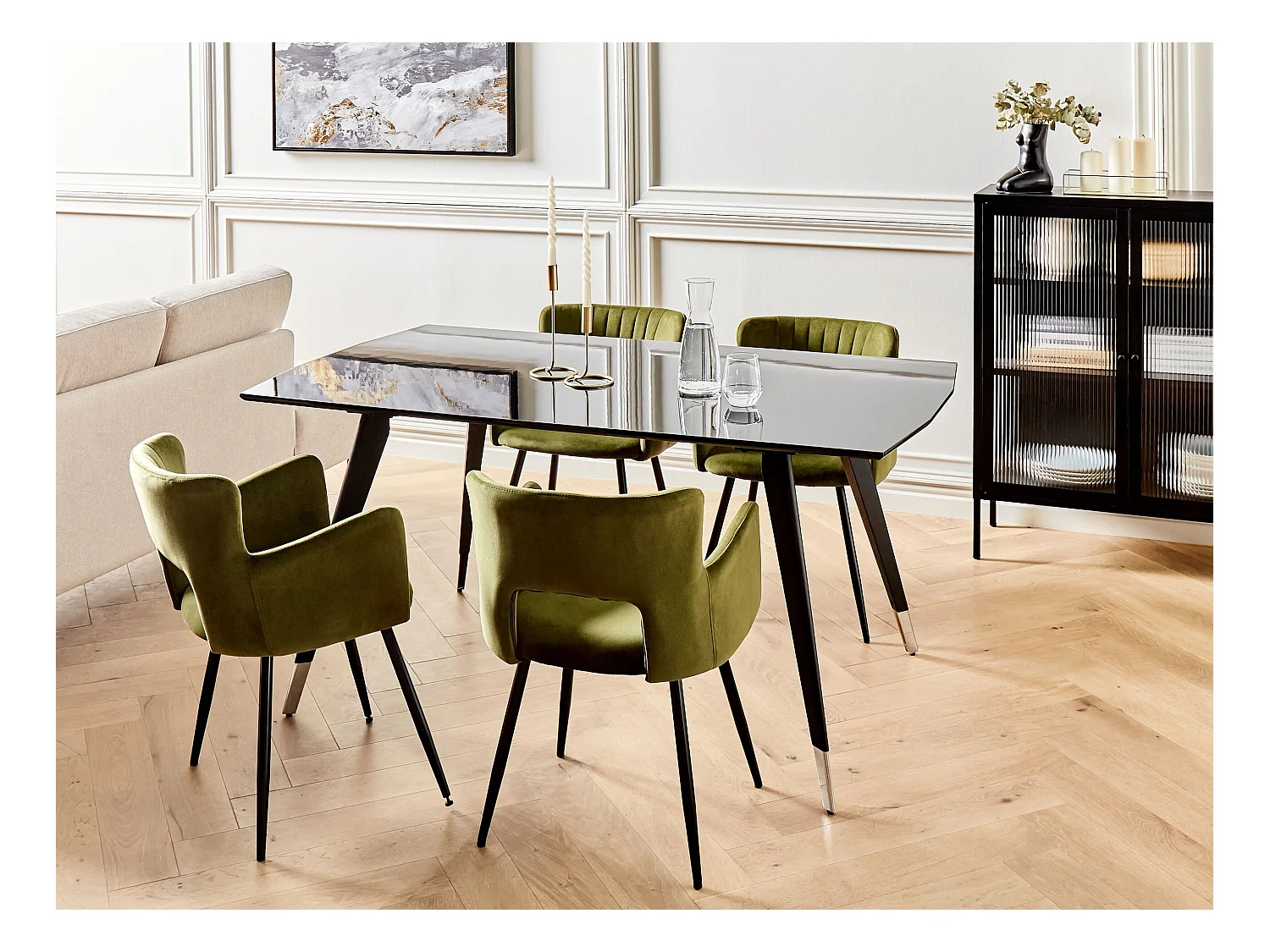 Table de repas MOSSLE Noir 160 cm 90 cm