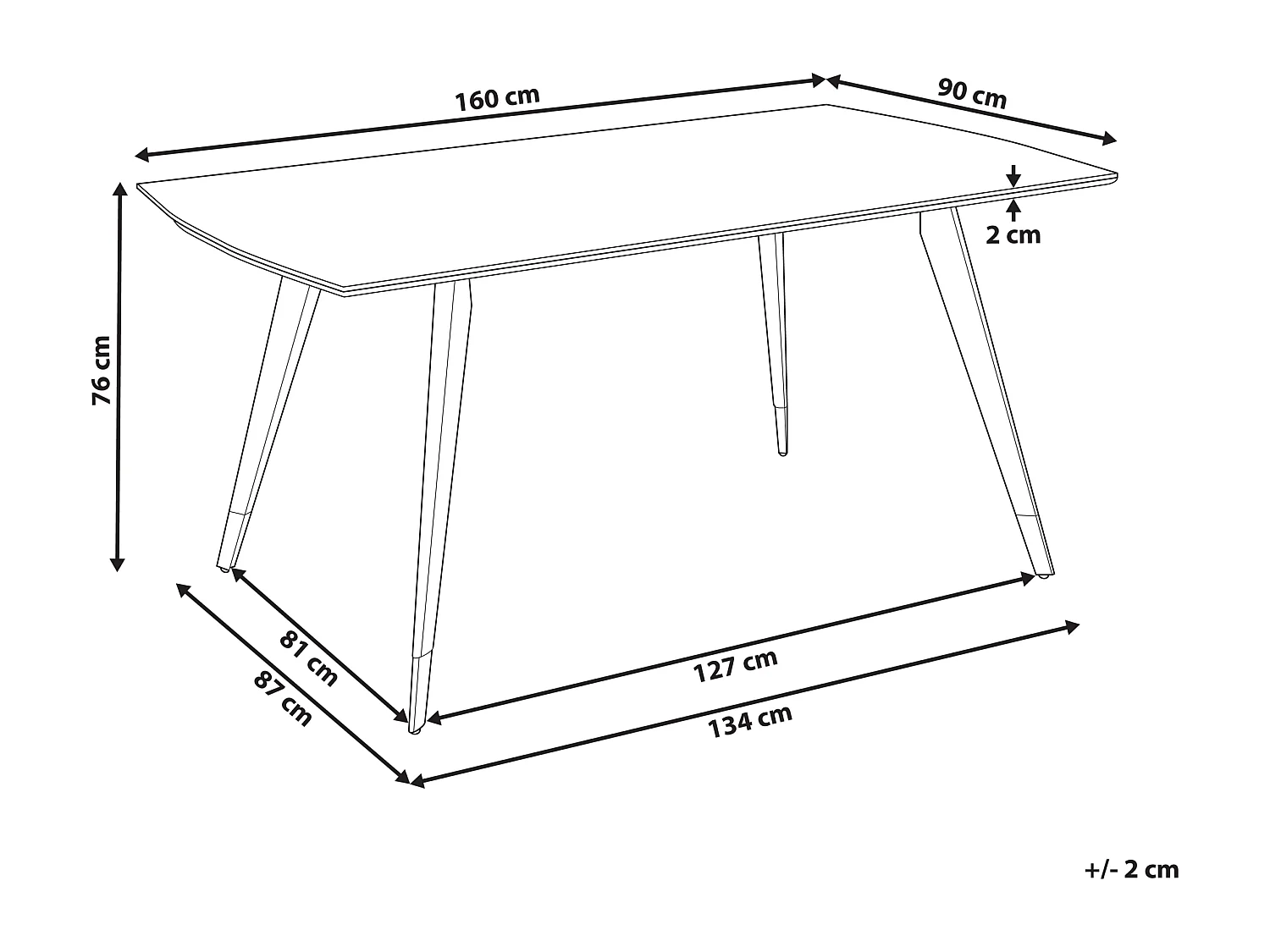 Mesa de comedor MOSSLE Negro 160 cm 90 cm