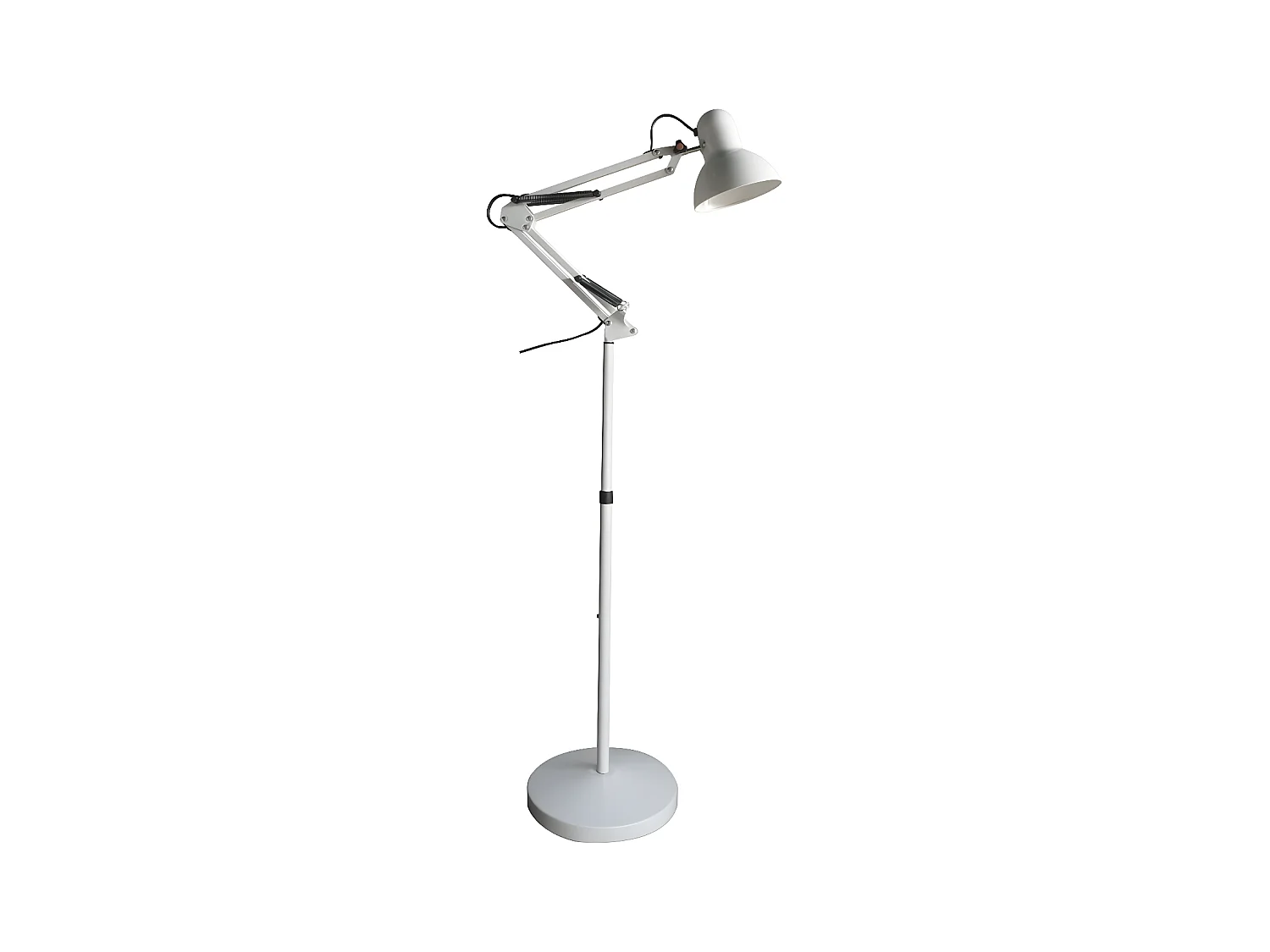 Lampadaire articulé Avati style rétro vintage - Métal 1xE27 - Blanc