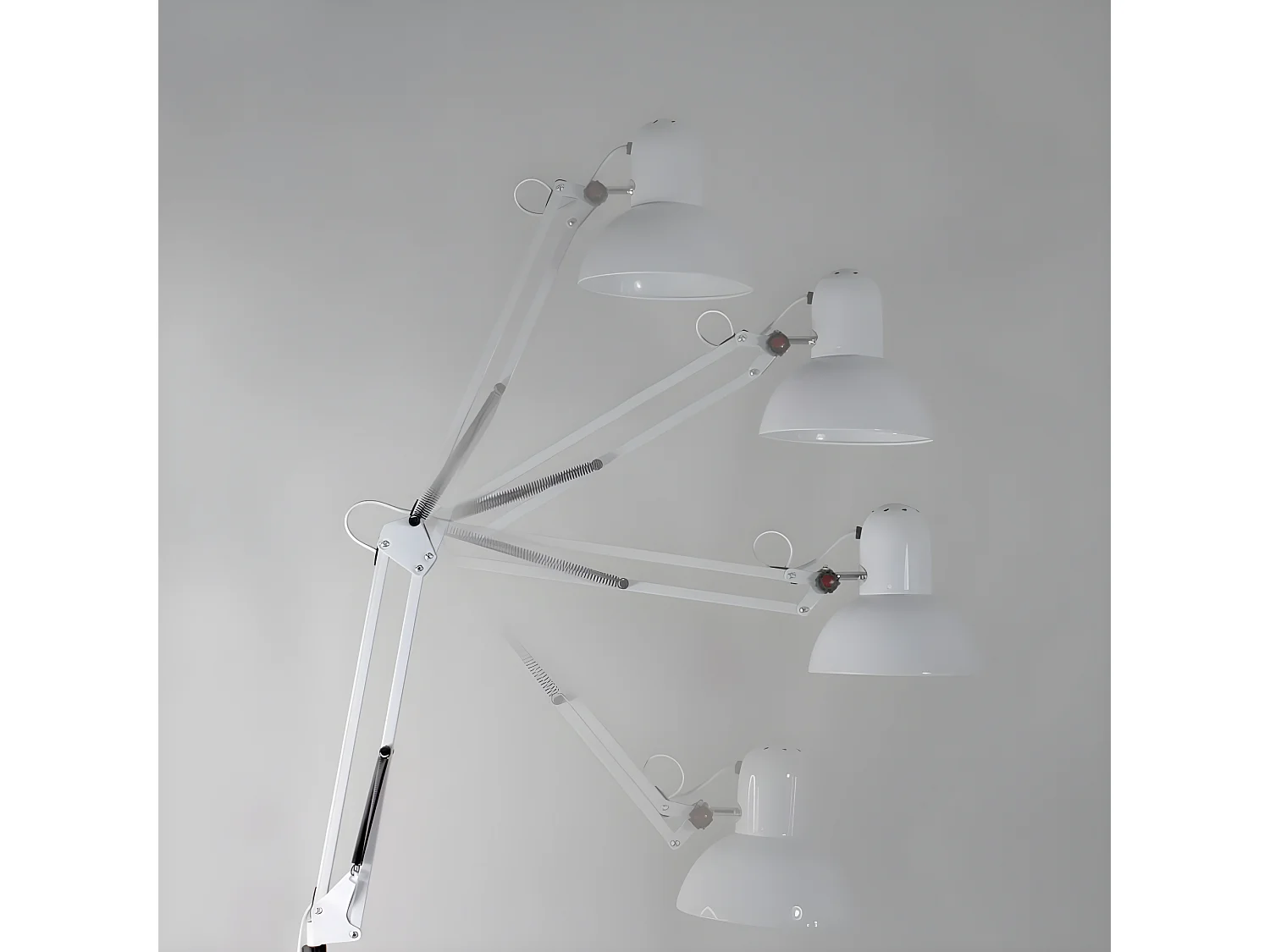 Avati retro vintage stijl scharnierende vloerlamp - Metaal 1xE27 - Wit