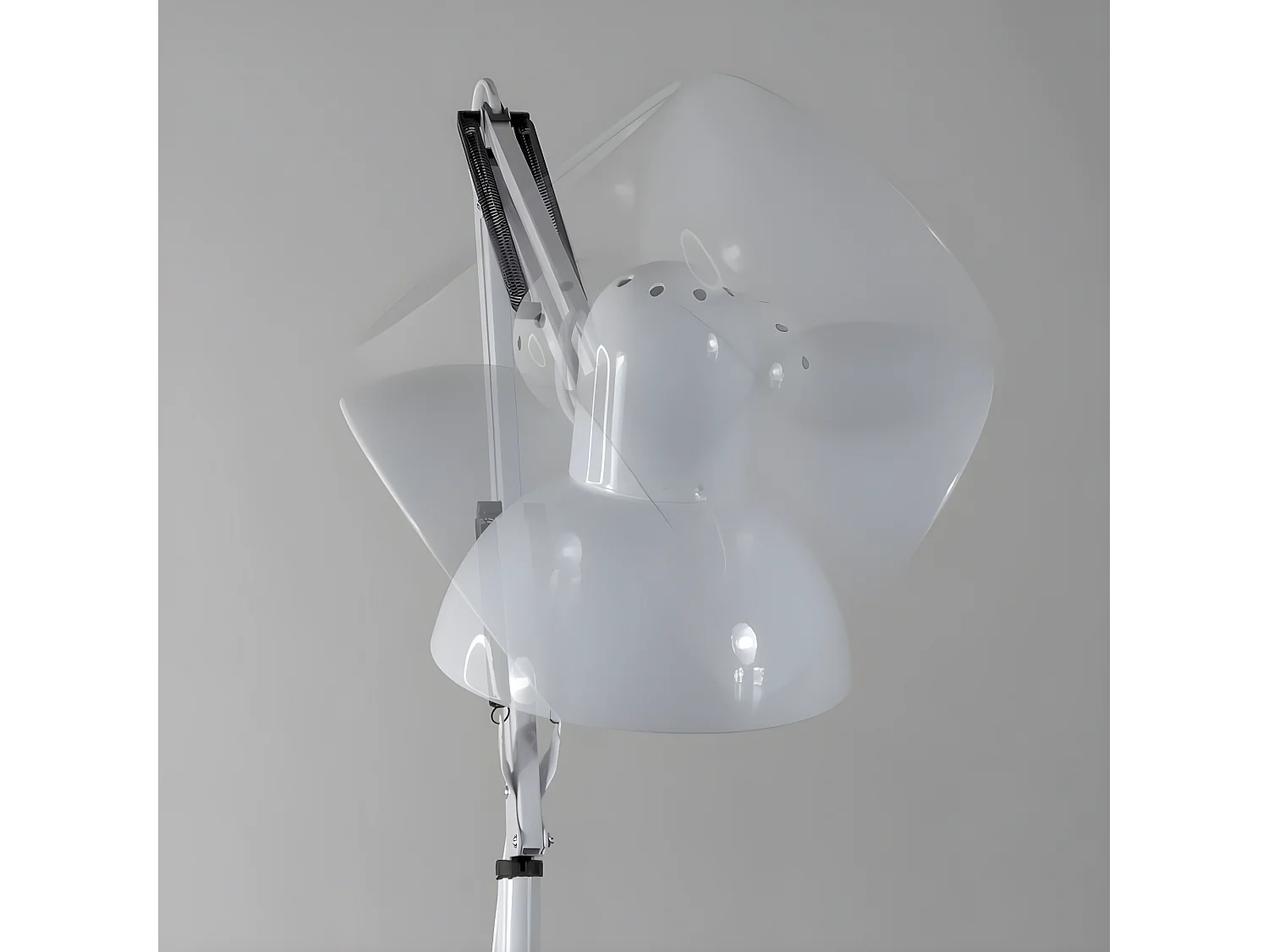 Avati retro vintage stijl scharnierende vloerlamp - Metaal 1xE27 - Wit