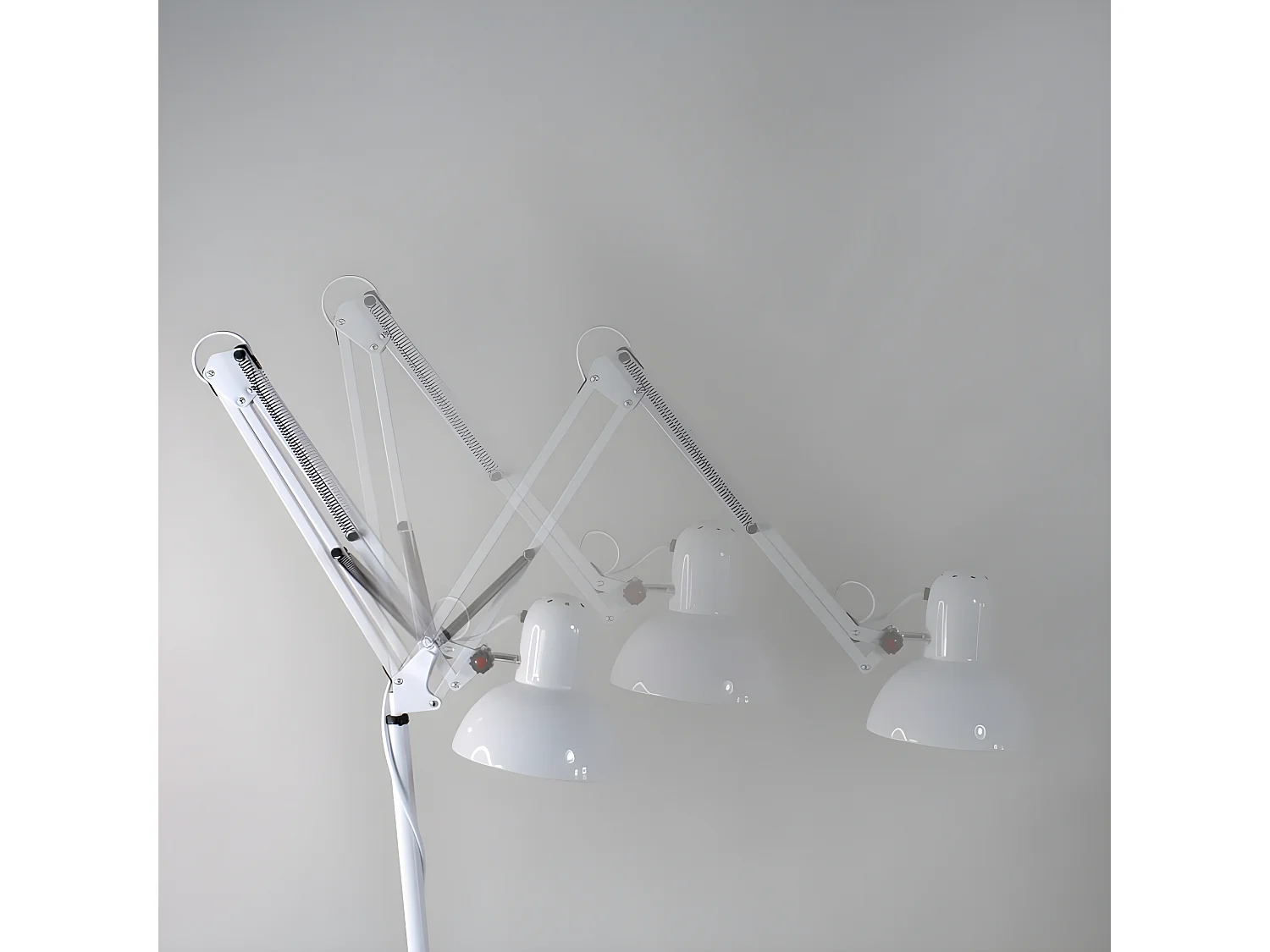Avati retro vintage stijl scharnierende vloerlamp - Metaal 1xE27 - Wit