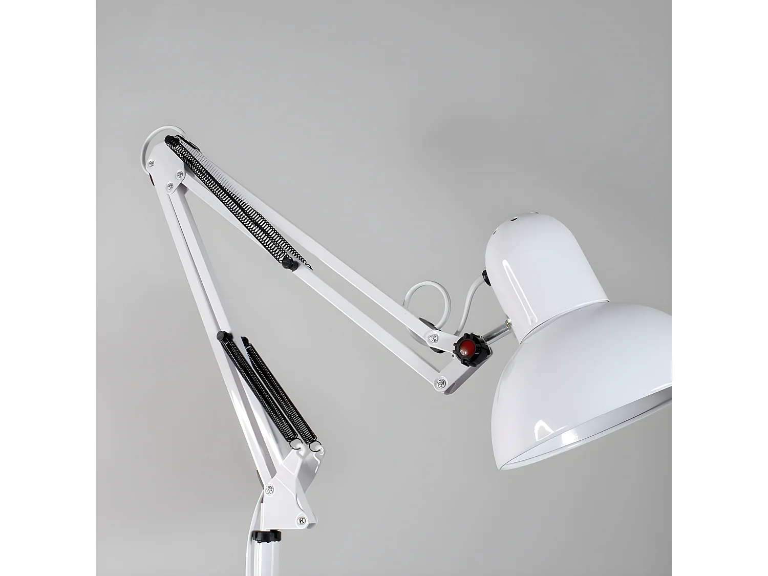 Avati retro vintage stijl scharnierende vloerlamp - Metaal 1xE27 - Wit