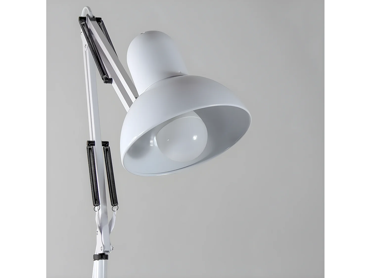 Avati retro vintage stijl scharnierende vloerlamp - Metaal 1xE27 - Wit