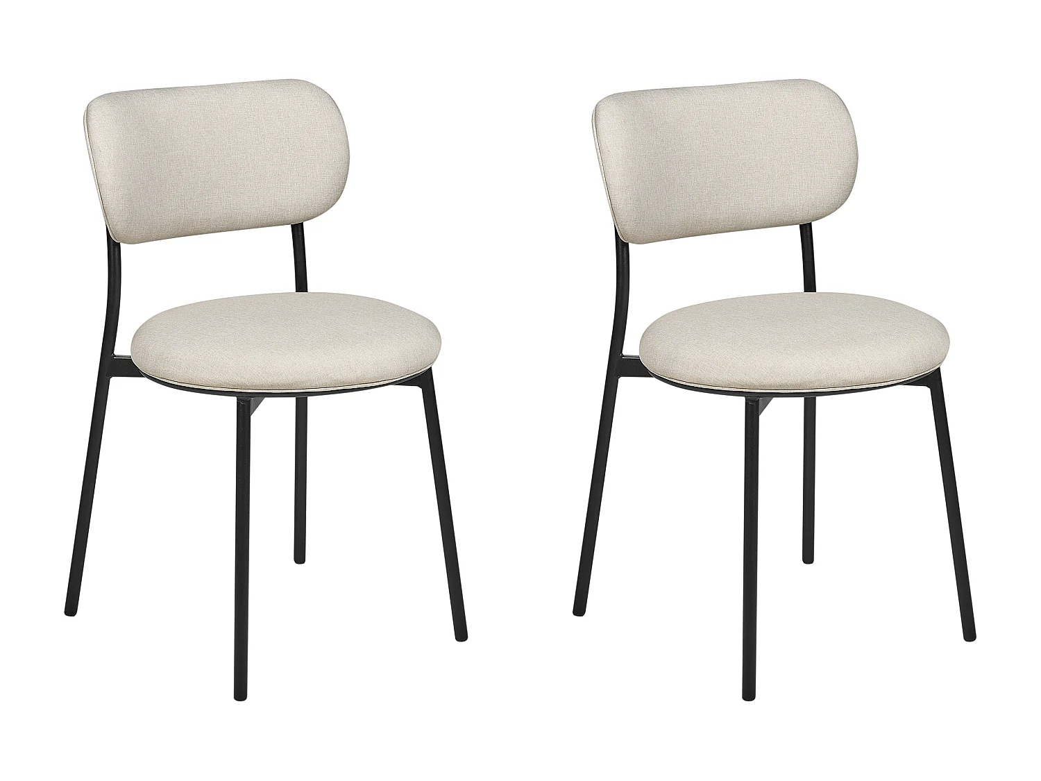 Lot de 2 chaises de salle à manger CASEY Beige clair