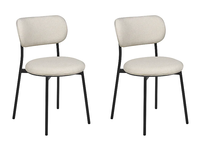 Zestaw 2 krzeseł do jadalni CASEY Jasnobeżowy