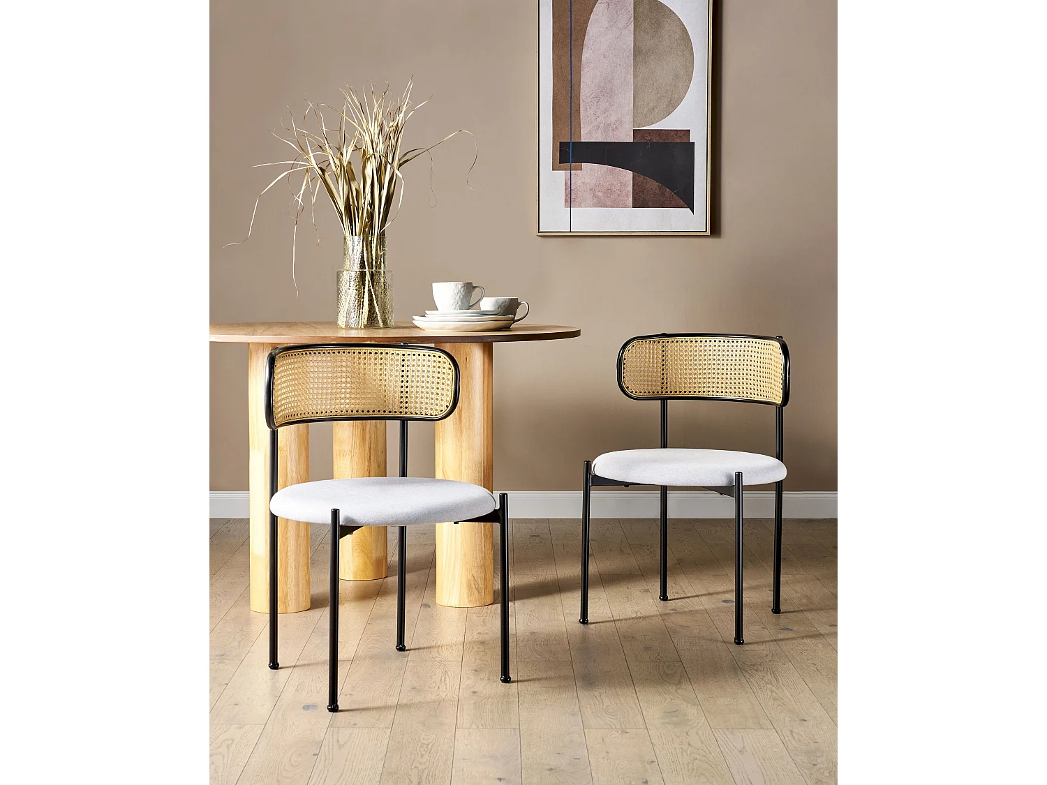 Lot de 2 chaises de salle à manger ANDOVER Métal Noir