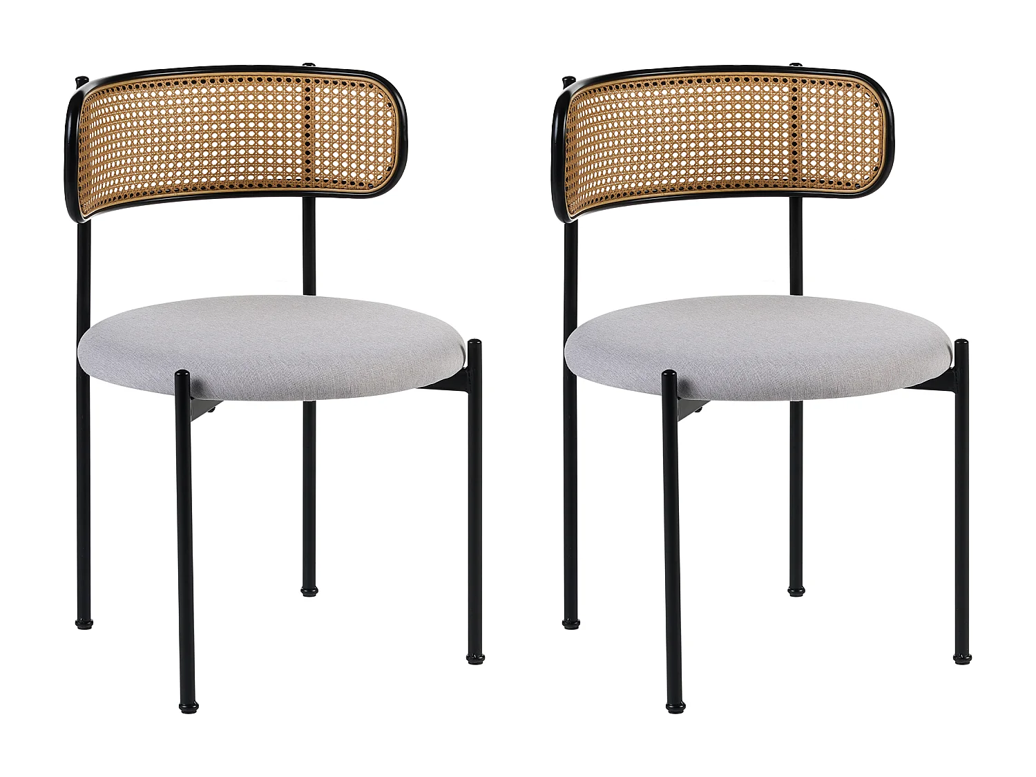 Lot de 2 chaises de salle à manger ANDOVER Métal Noir