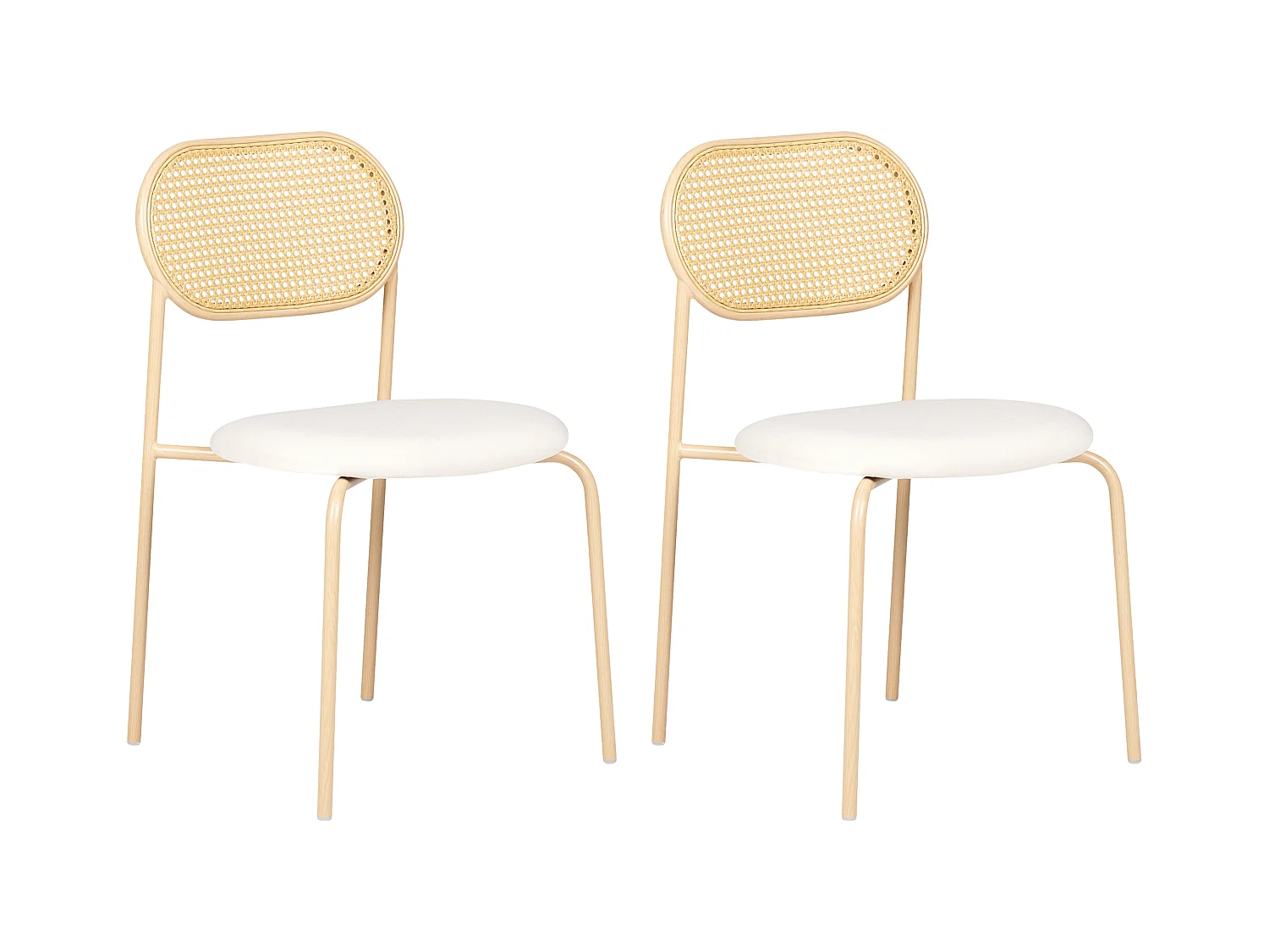 Lot de 2 chaises de salle à manger ADAVER Métal Marron clair