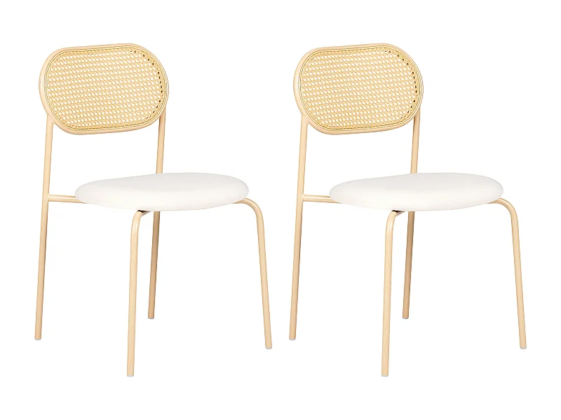 Lot de 2 chaises de salle à manger ADAVER Métal Marron clair