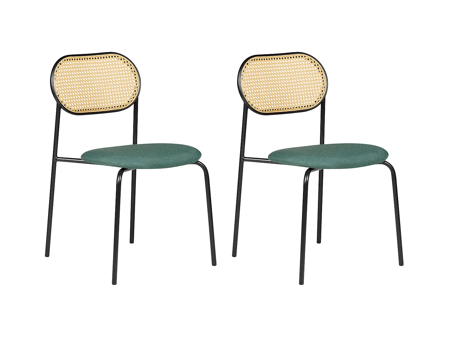 Set van 2 eetkamerstoelen ADAVER Metaal Zwart