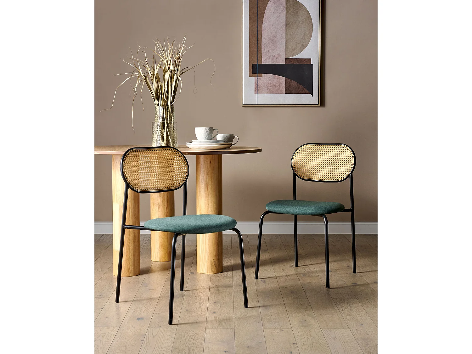 Lot de 2 chaises de salle à manger ADAVER Métal Noir