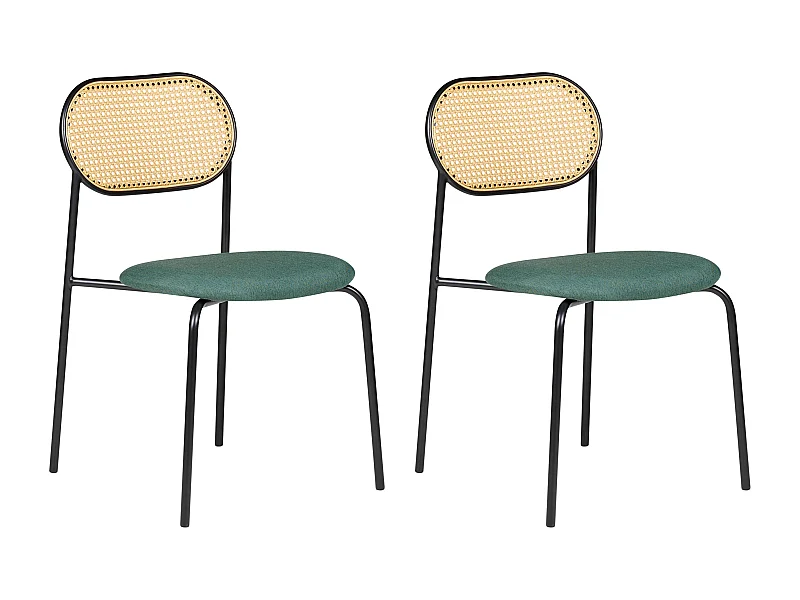 Set van 2 eetkamerstoelen ADAVER Metaal Zwart