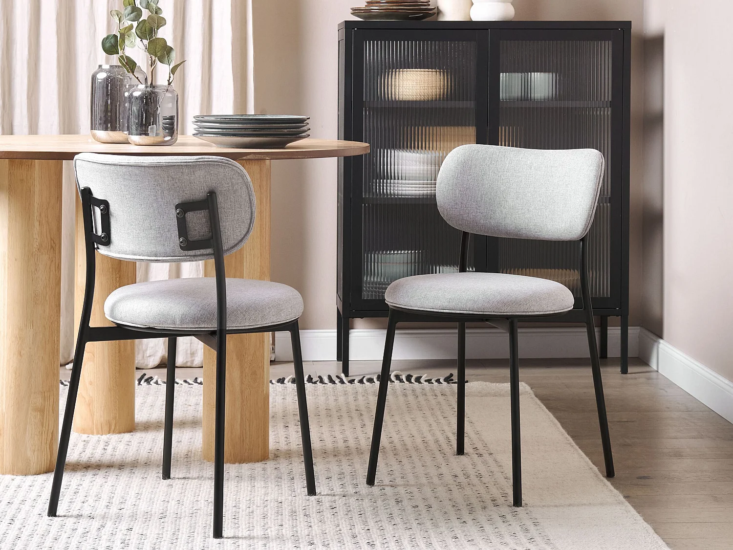 Set van 2 eetkamerstoelen CASEY Lichtgrijs