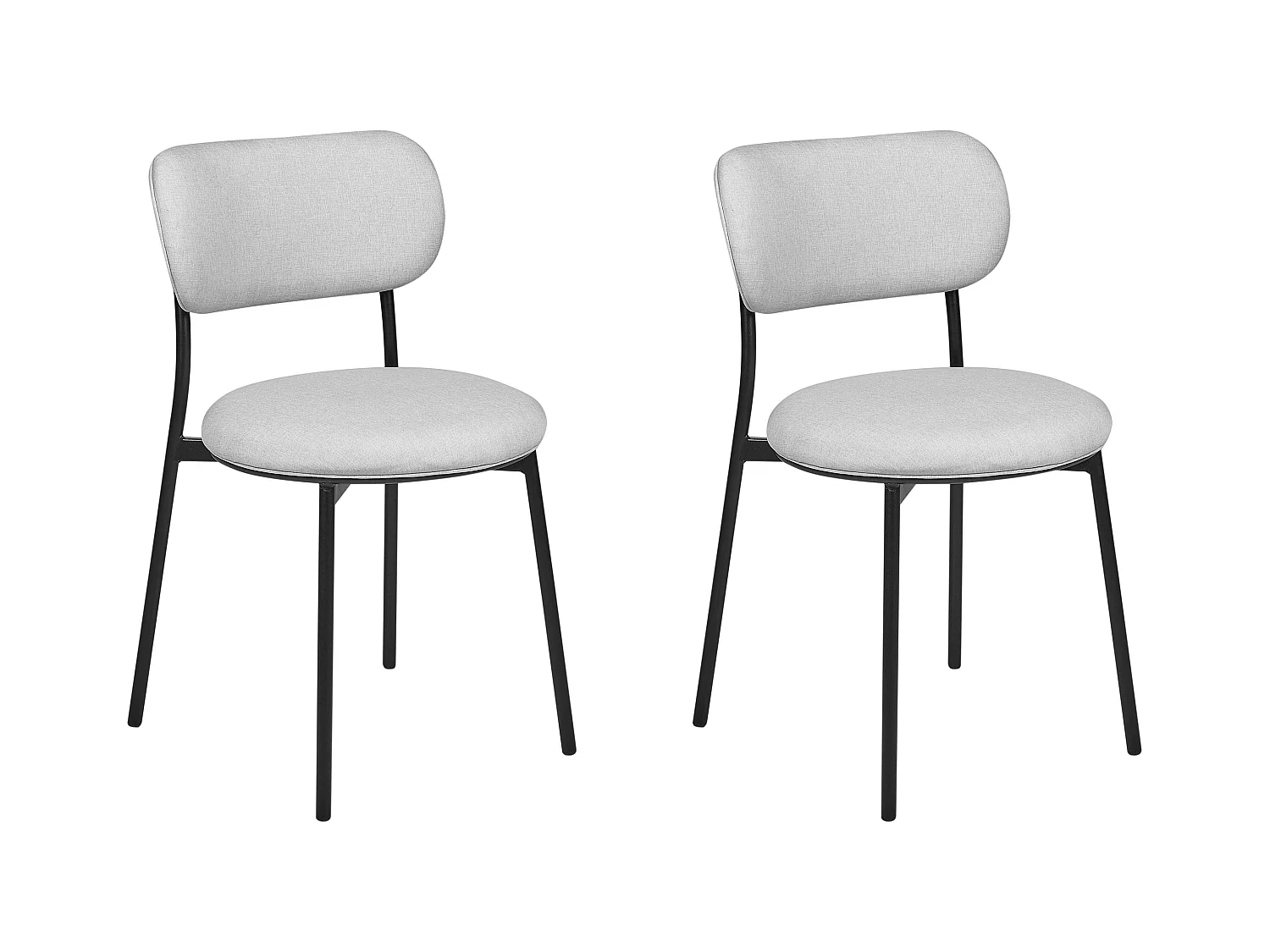 Lot de 2 chaises de salle à manger CASEY Gris clair
