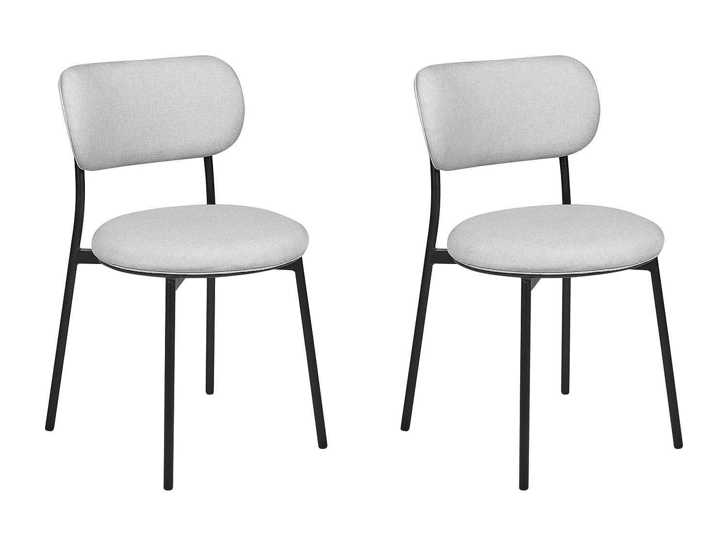 Lot de 2 chaises de salle à manger CASEY Gris clair