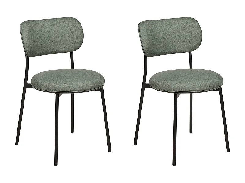 Esszimmerstühle 2er Set aus Stoff grün/dunkelgrün schwarz modernes Design Casey