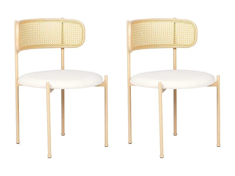 Lot de 2 chaises de salle à manger ANDOVER Métal Beige clair