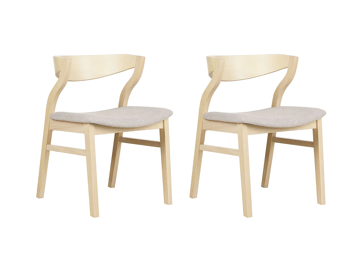 Lot de 2 chaises de salle à manger MAROA Bois Beige