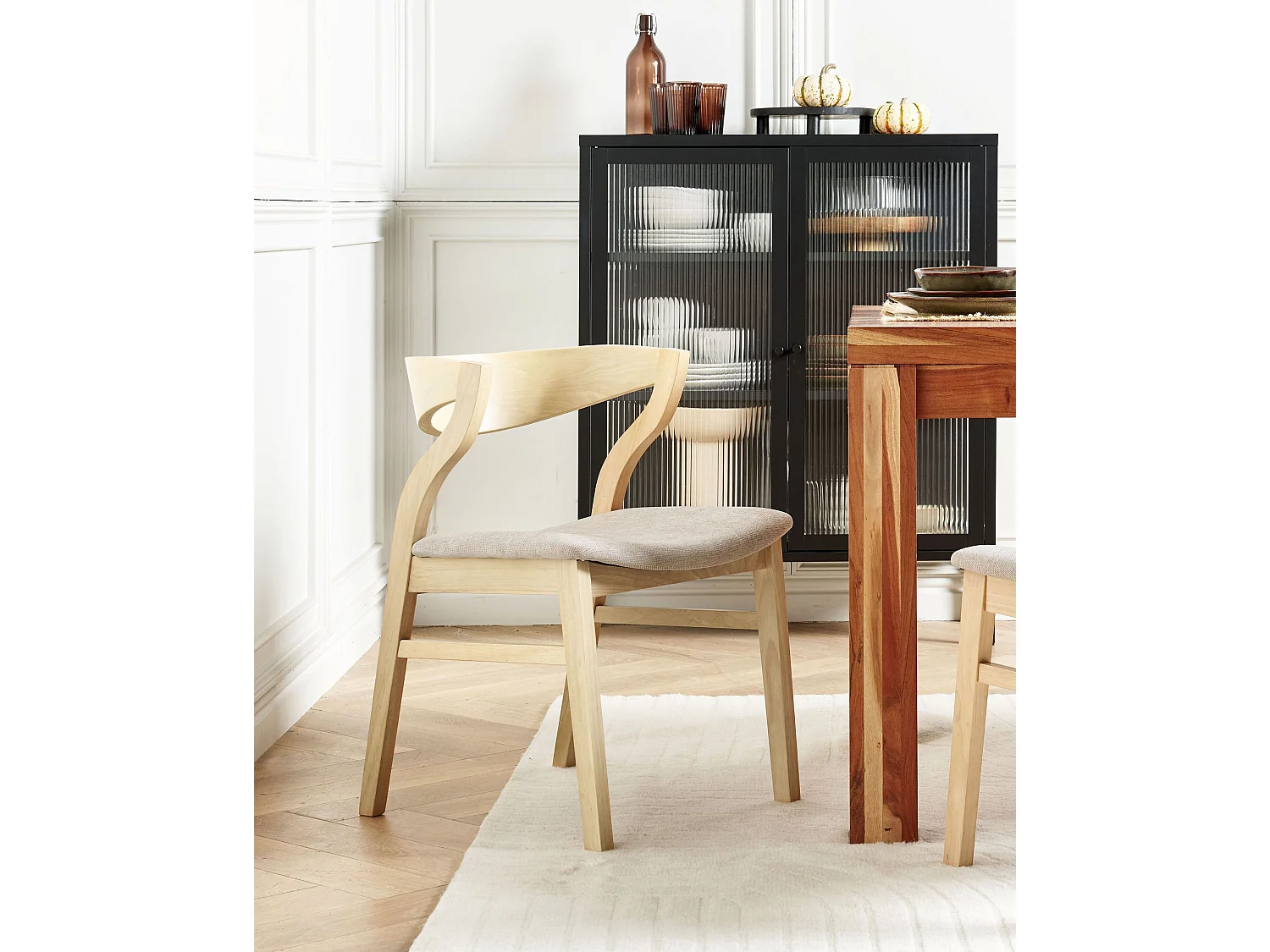 Lot de 2 chaises de salle à manger MAROA Bois Beige