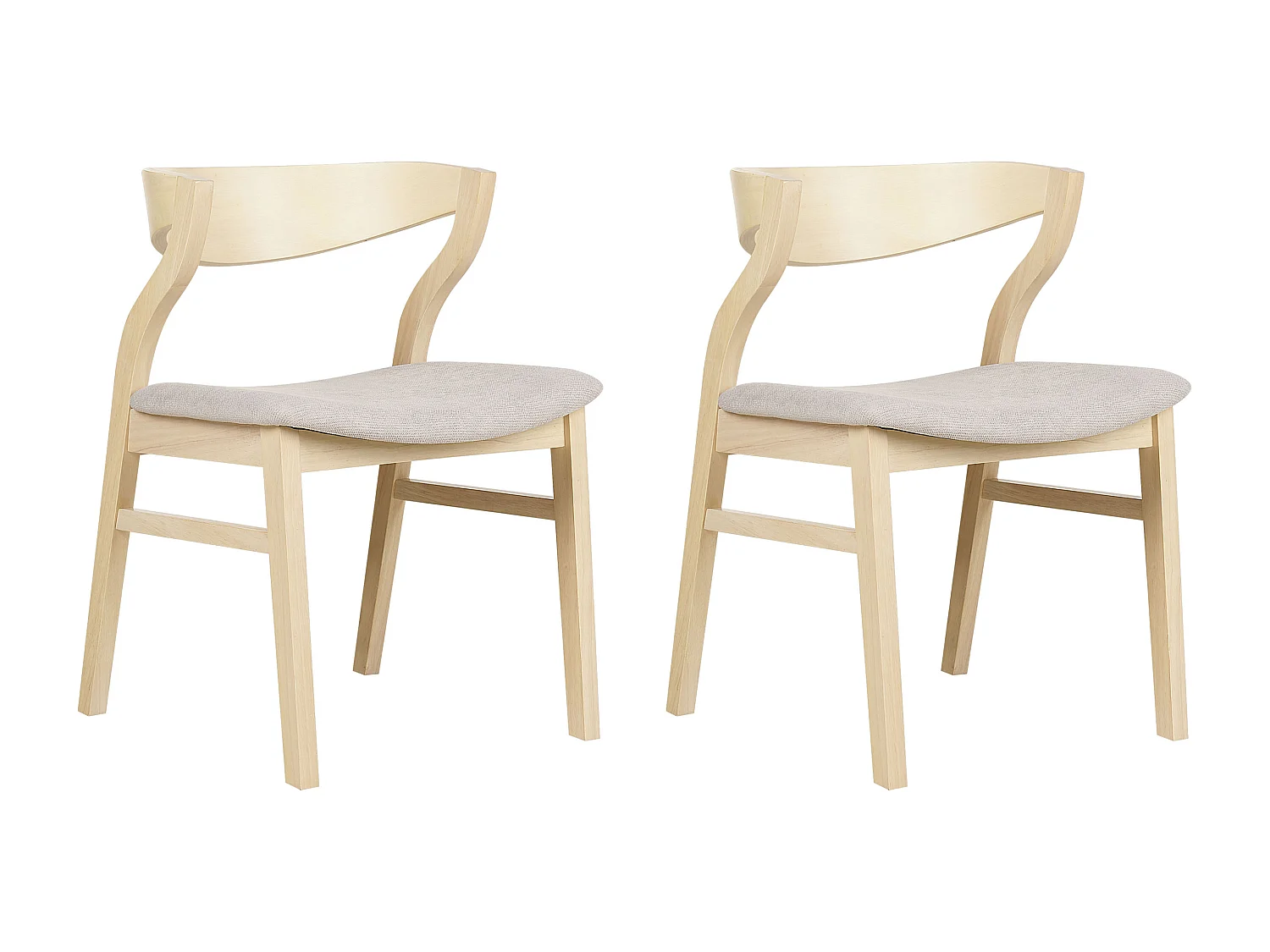 Set di 2 sedie da pranzo MAROA Legno Beige